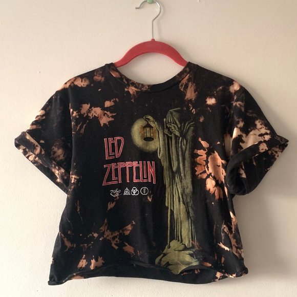 Led Zeppelin Cropped Tie Dye Band Tee - Picture 2 of 5